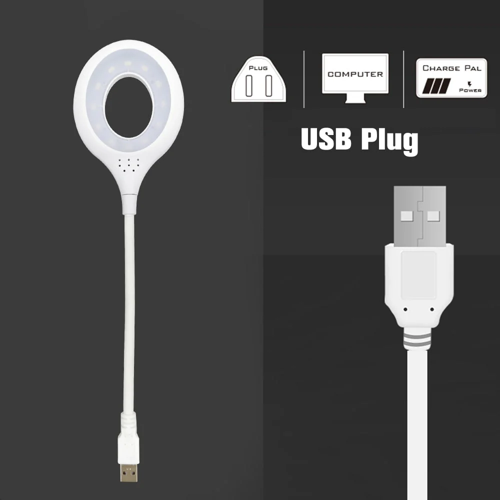 HULIANFU LED Desk Lamp Portable Night Light Lamp Freely Foldable Table Lamp USB LED Luminaria De Mesa Super Bright Ring Lights Non Strobe - Deanwangkt