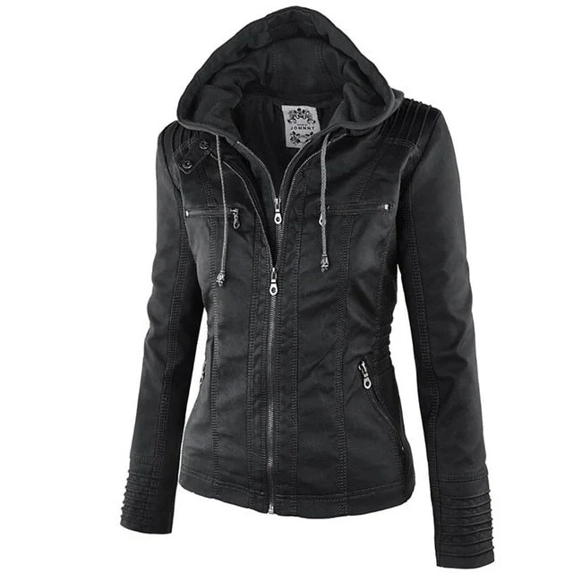 Winter Faux Leather Jacket Women Casual Basic Coats Plus Size 7XL Ladies Basic Jackets Waterproof Windproof Coats Female - Deanwangkt
