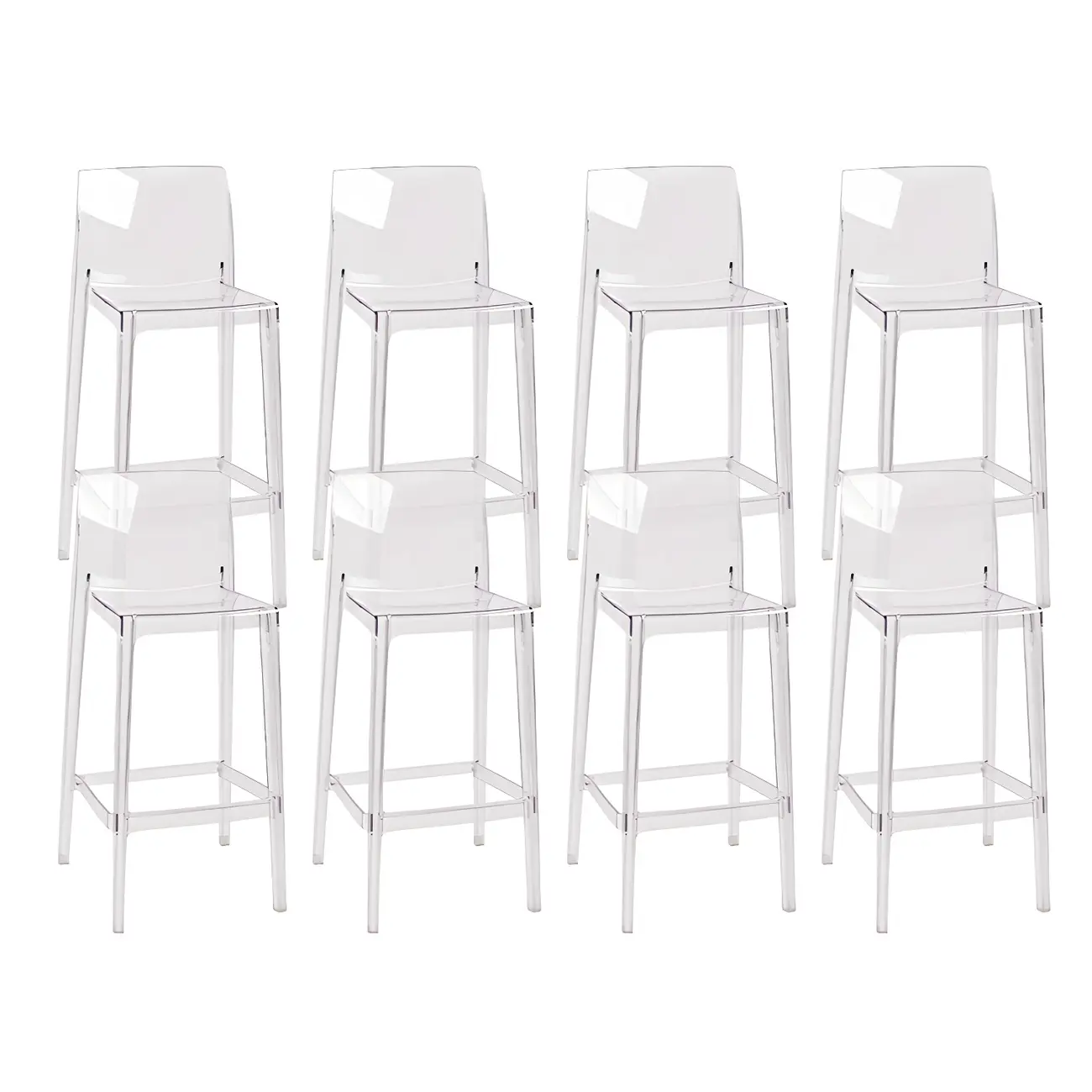 Modern Acrylic Transparent Stylish Rectangle Bar Stool