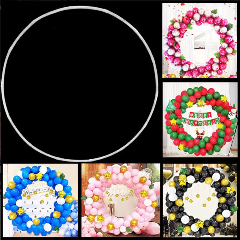 HULIANFU Round Wedding Arch Balloon Stand Holder Bow Of Birthday Party Decor Baby Shower Balloon Arch Circle Stand Background Decoration - Deanwangkt
