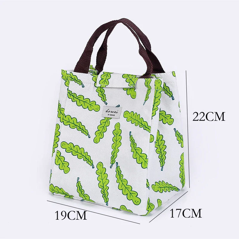 HULIANFU Lunch Bag Lunch Box Thermal Insulated Canvas Tote Pouch Kids School Bento Portable Dinner Container Picnic Food Storage Bags - Deanwangkt