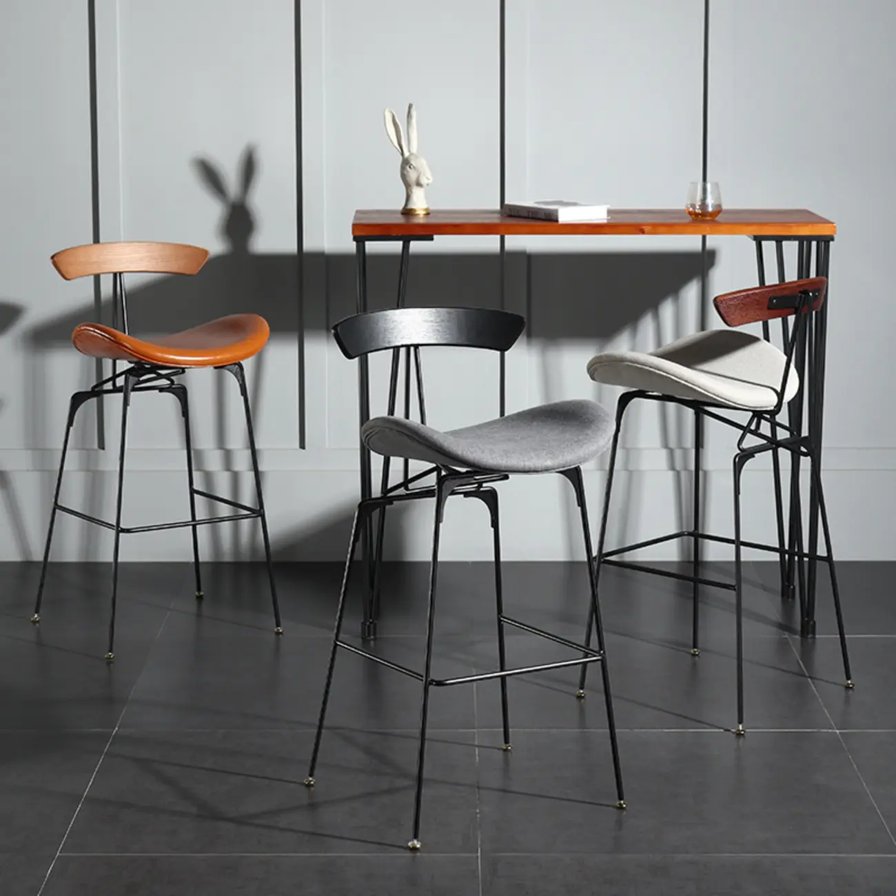 Modern Saddle Genuine Leather Low Back Bar Stool