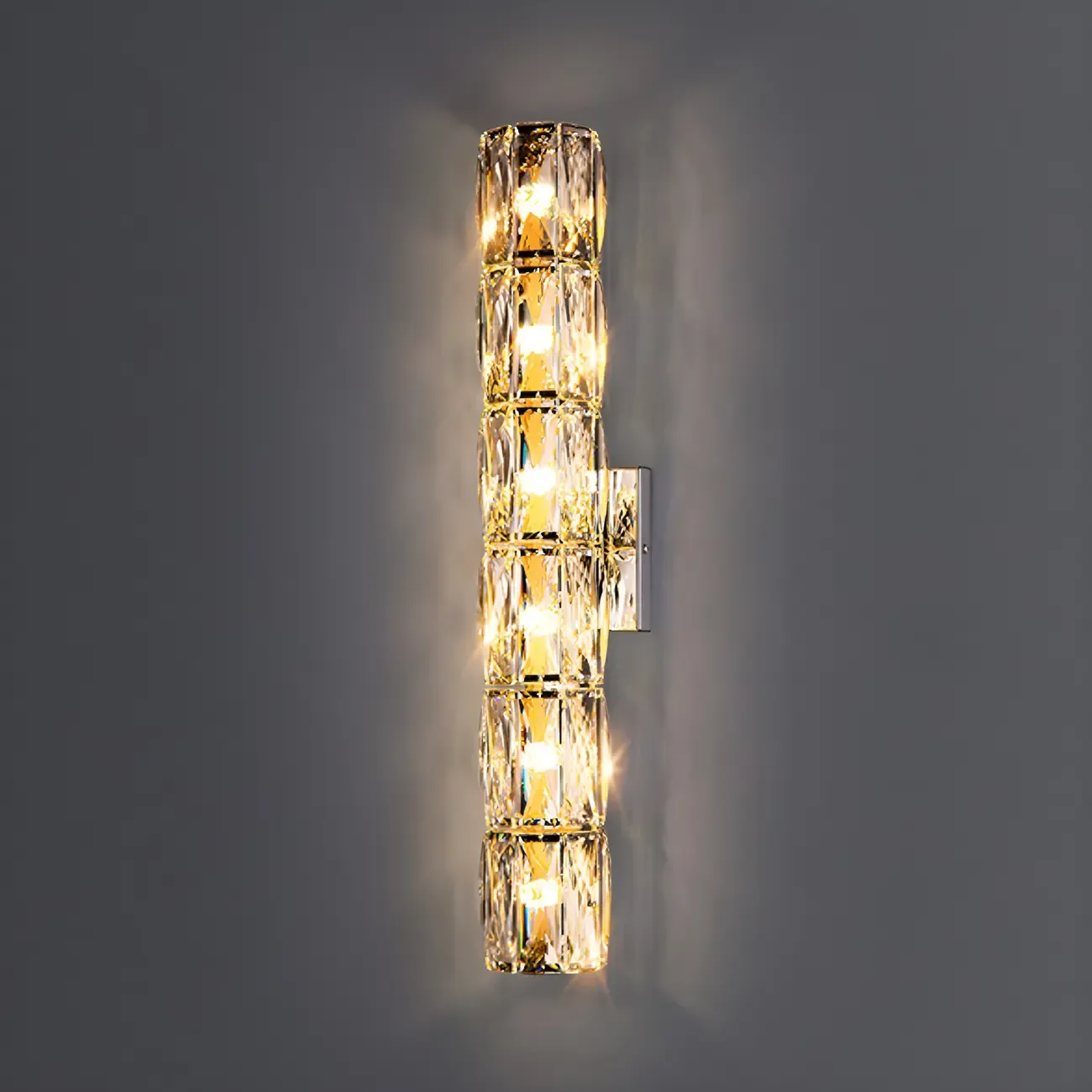 Luxury Geometric Crystal Gold Vanity Light