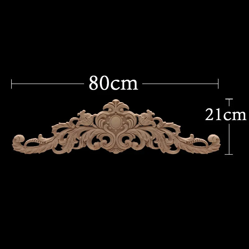 HULIANFU Long Rose Flower Exquisite Carving Natural Wood Appliques Furniture Wooden Mouldings Wmqe Vintage Unpainted Decoration Decal - Deanwangkt