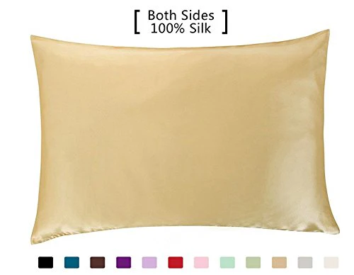 HULIANFU Silk Pillowcase Hair Skin, 19 Momme 100% Pure Natural Mulberry Silk Pillowcase Standard Size, Pillow Cases Cover Hidd - Deanwangkt