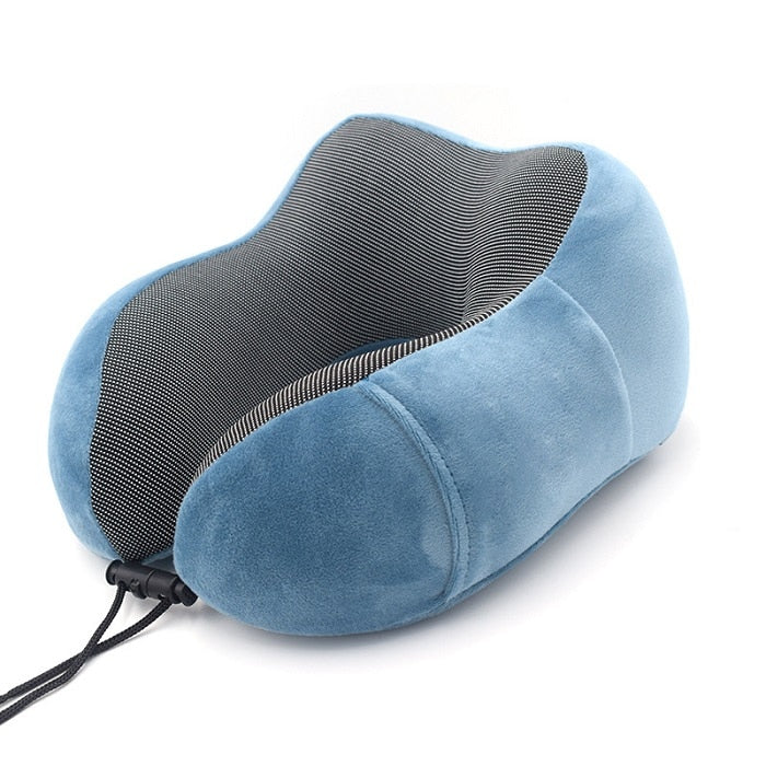 HULIANFU U Shaped Memory Foam Neck Pillows Soft Slow Rebound Space Travel Pillow Massage Neck Cervical Healthcare Bedding Drop Shipping - Deanwangkt
