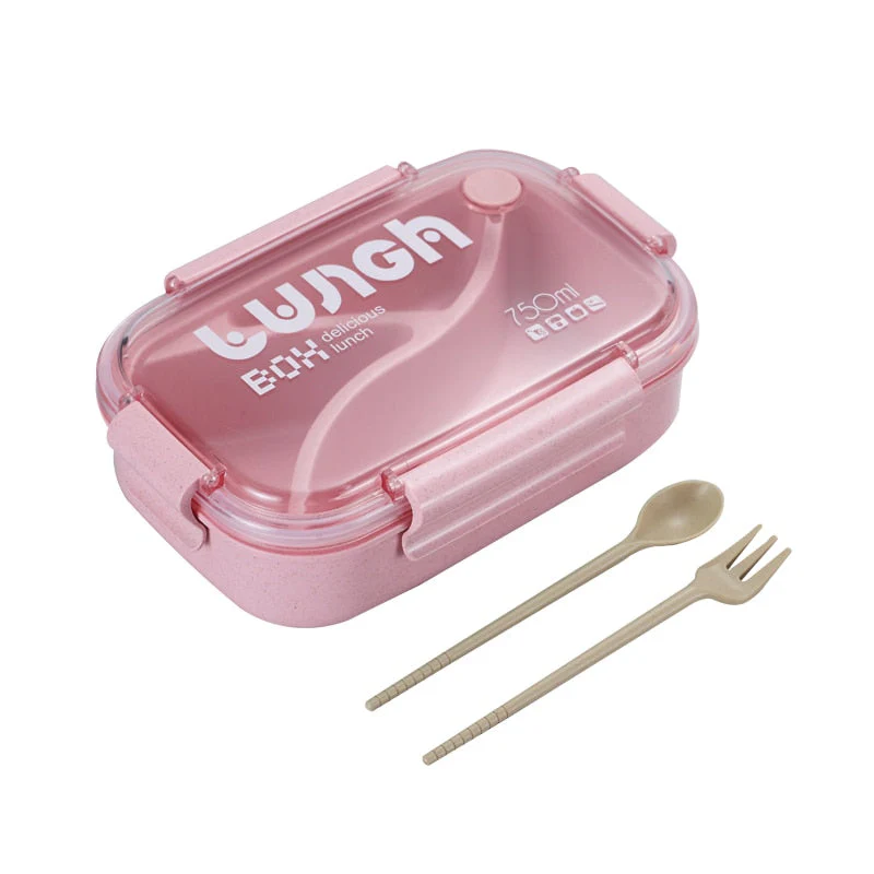 HULIANFU TUUTH Microwave Lunch Box Wheat Straw Bento Box 750ML BPA Free Food Storage Container with Soup Cup - Deanwangkt