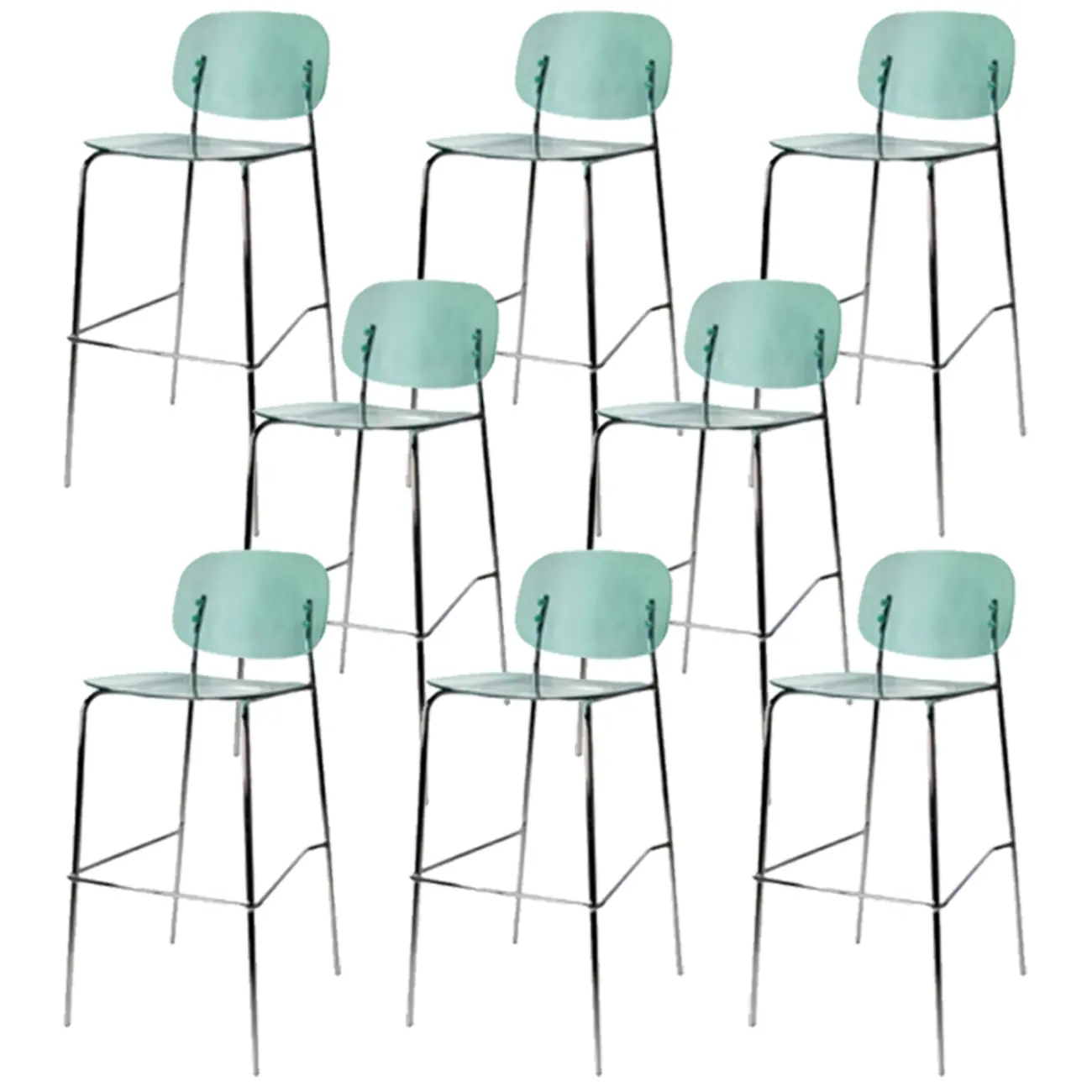 Scandinavian Square Seat Counter Height Acrylic Bar Stools