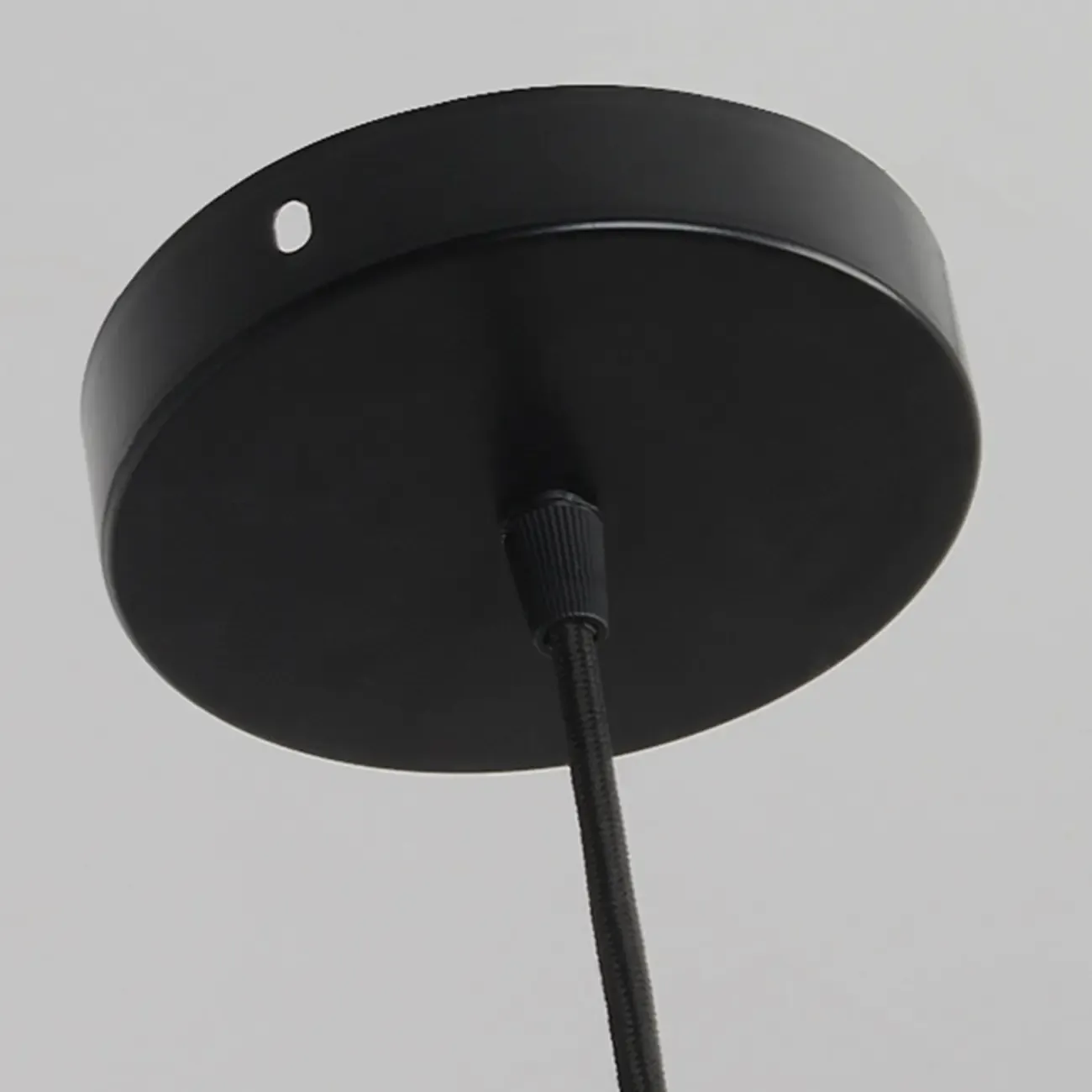 Modern Black Metal Stone Globe Bi-pin Pendant Light