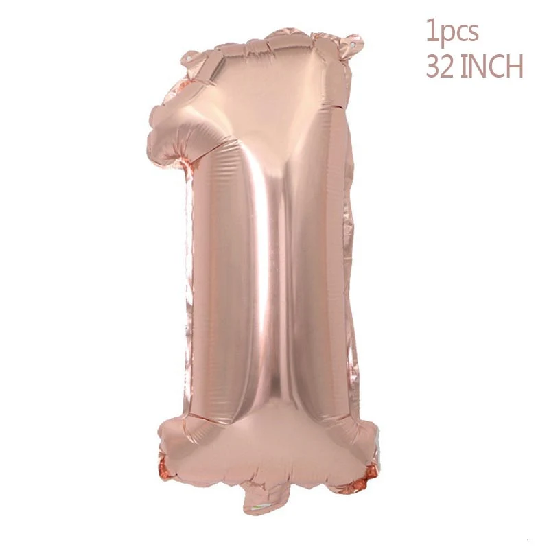 HULIANFU Rose Gold Wedding Birthday Party Balloons Happy Birthday Letter Foil Balloon Baby Shower Anniversary Event Party Decor Supplies - Deanwangkt
