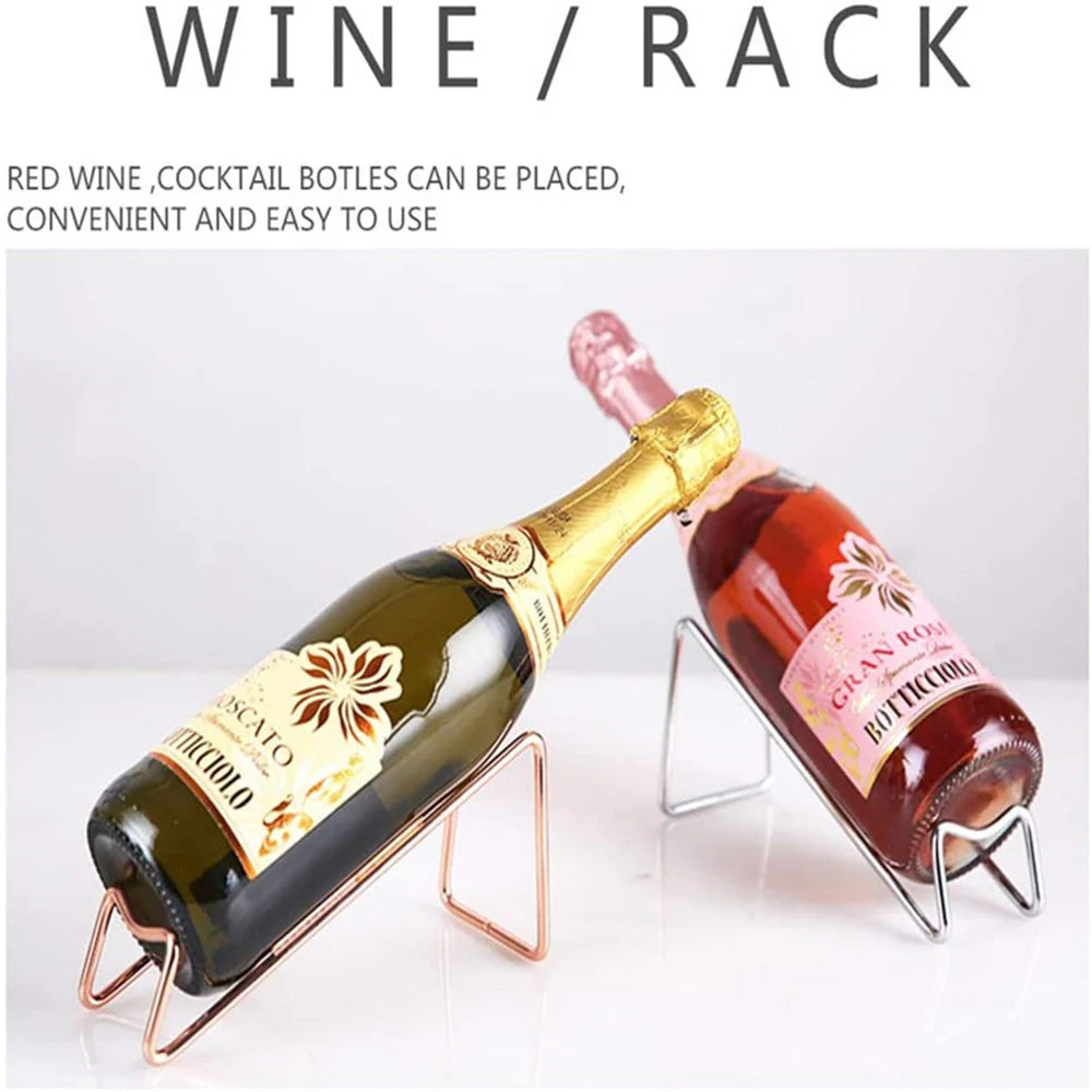 HULIANFU Wine Rack Display Bottle Beer Holder Champagne Stand Drink Shelf Stainless Steel Simple Household Bar Counter Decoration - Deanwangkt