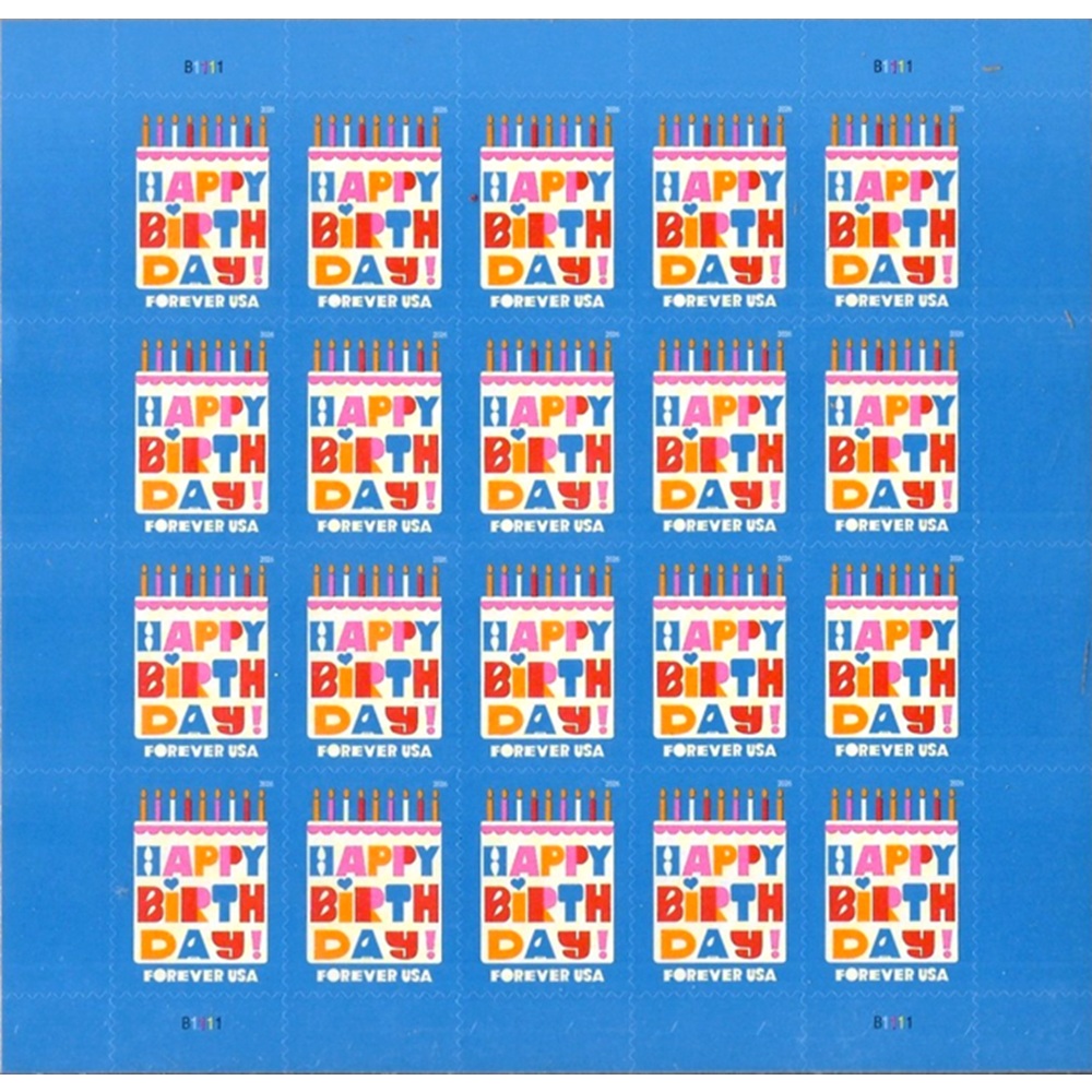 Happy Birthday 2026, (Sheet of 20) - TWENTYSTAMPS