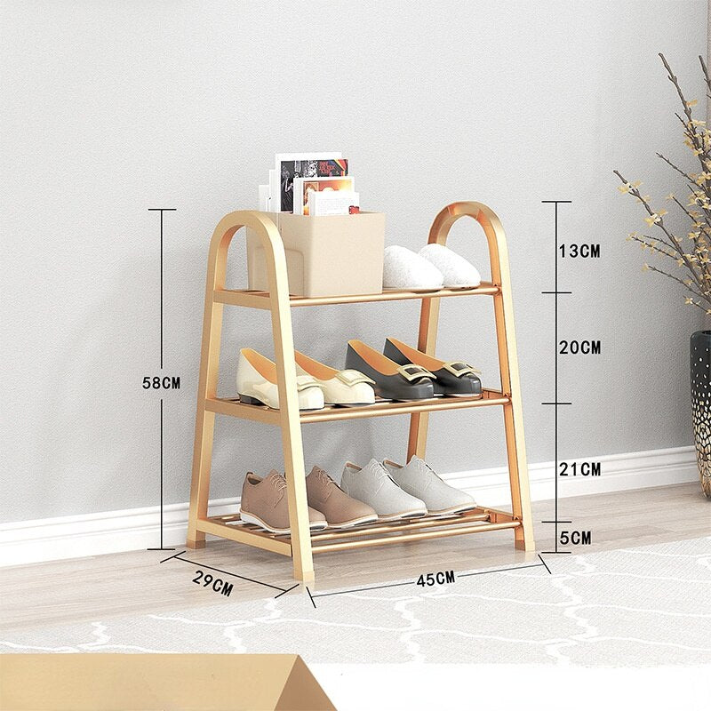 HULIANFU Shoe rack creative light luxury wind dust-proof storage shoe rack dormitory stainless steel - Deanwangkt