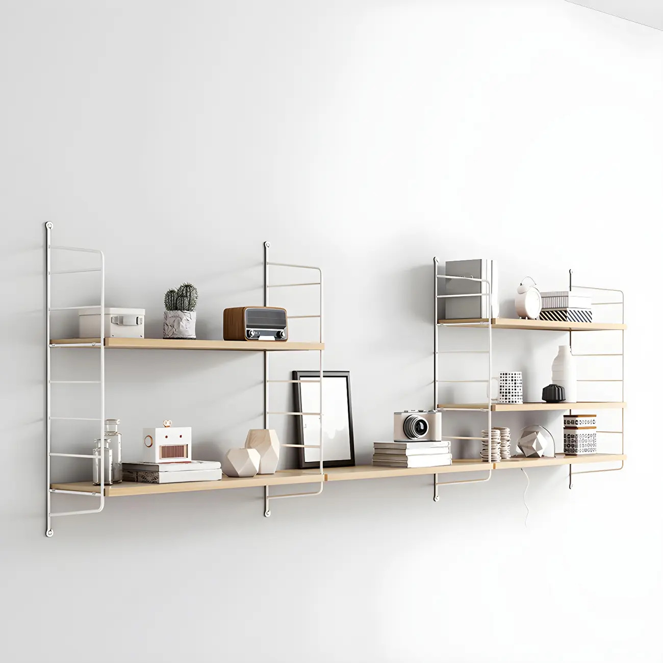 3-Shelf Nut-Brown Wall-Mounted Wood Open Bookcase