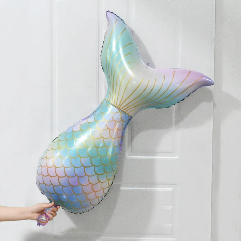 HULIANFU Little Mermaid Party Balloons 32inch Number Foil Balloon Kids Birthday Party Decoration Supplies Baby Shower Decor Helium Globos - Deanwangkt
