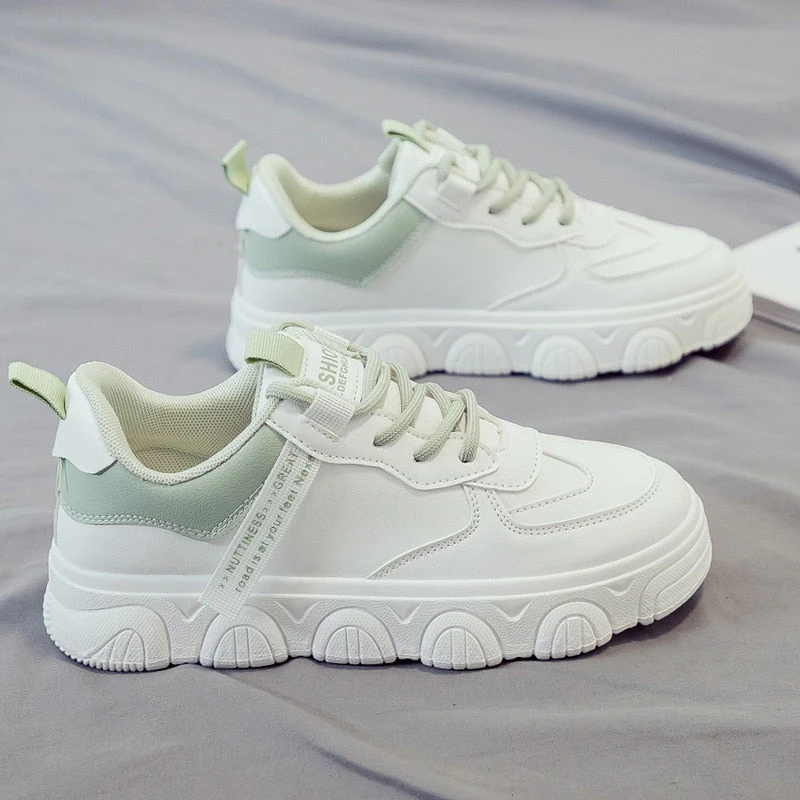 Designer Platform Running Sneakers Women  Tennis shoes Woman Walking Chunky Sneakers white Casual Slip on Vulcanized Shoes - Deanwangkt