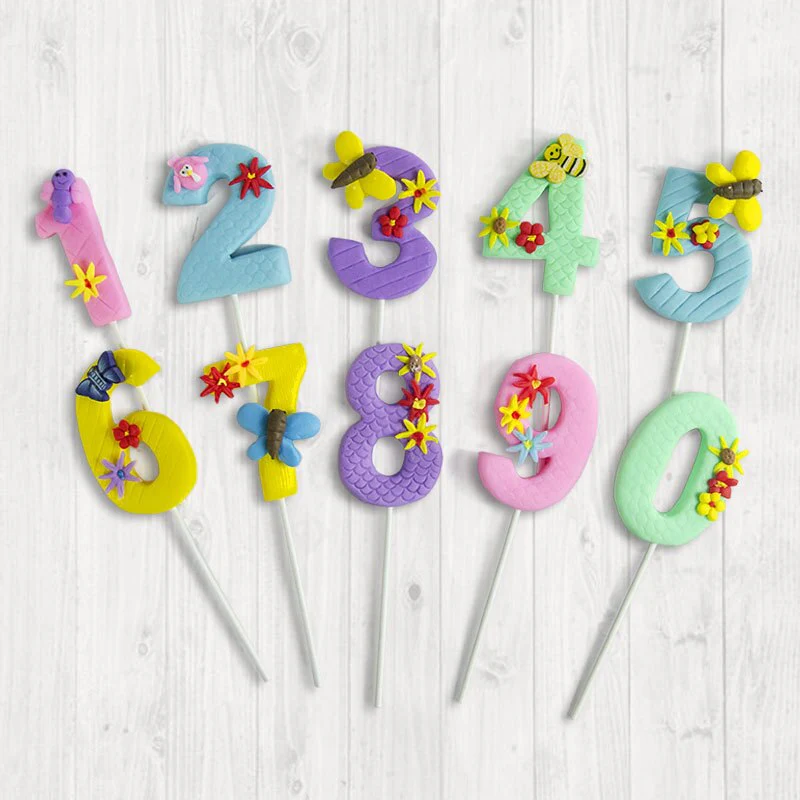 HULIANFU Soft Clay Number Balloon Cake Birthday Topper 1st Birthday Party Decorations Kids Baby Shower Girl  Happy Birthday Cake Topper - Deanwangkt