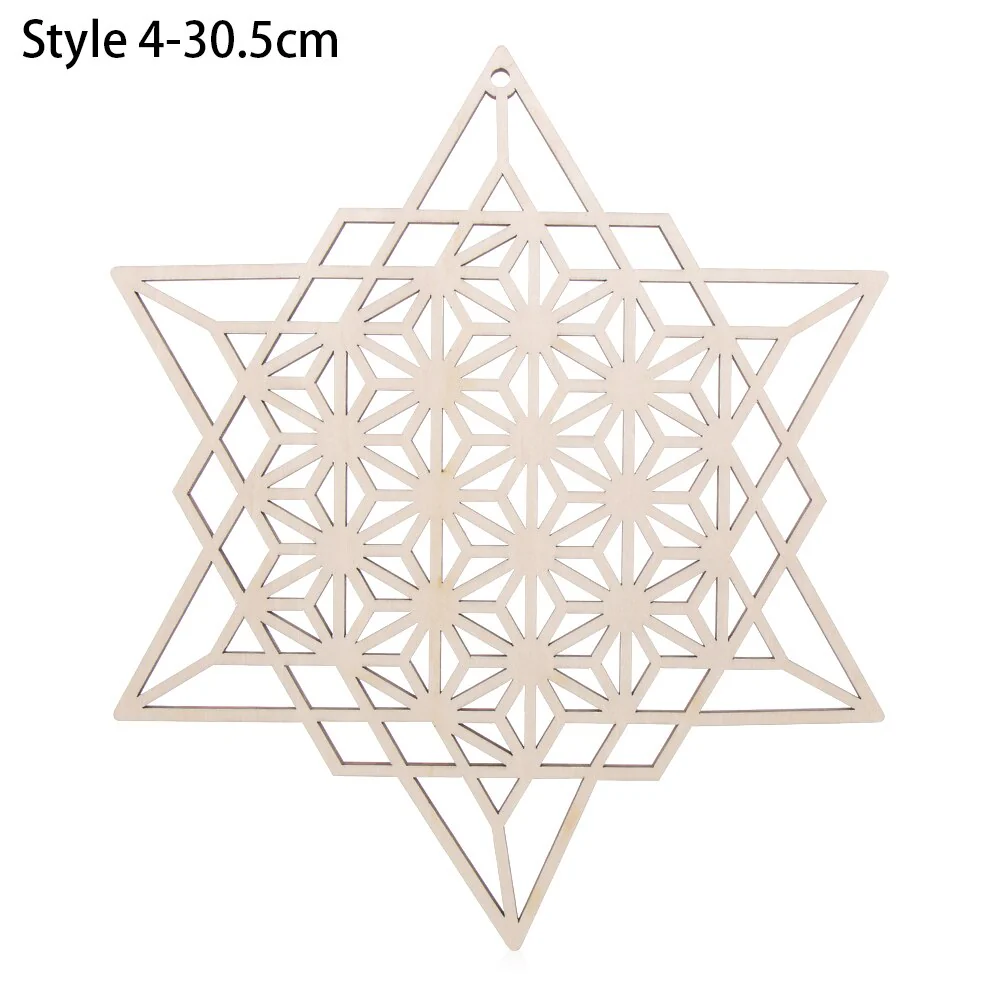 HULIANFU Log Color Chakra Pattern Round Edge Circles Carved Wooden Stand Coaster Flower of life Reload Stone Kitchen Hot Pad Mat Decor - Deanwangkt