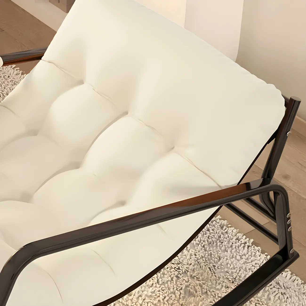 Modern 2 Seat Upholstered Rocking Chair with Track Arms