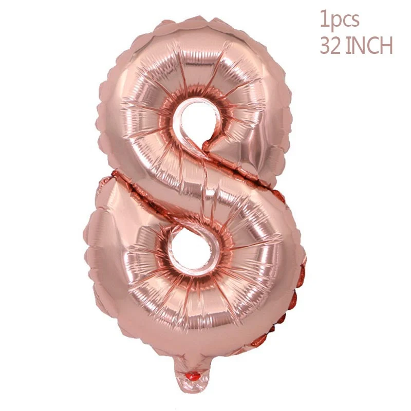 HULIANFU Rose Gold Wedding Birthday Party Balloons Happy Birthday Letter Foil Balloon Baby Shower Anniversary Event Party Decor Supplies - Deanwangkt