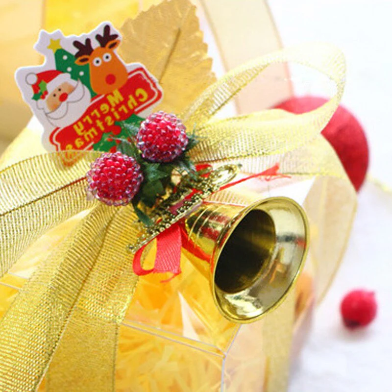 HULIANFU  50Pcs Gold Metal Bells Christmas Jingle Bell Ornaments Xmas Tree Decoration DIY Handmade Crafts Wedding Christmas Decor - Deanwangkt