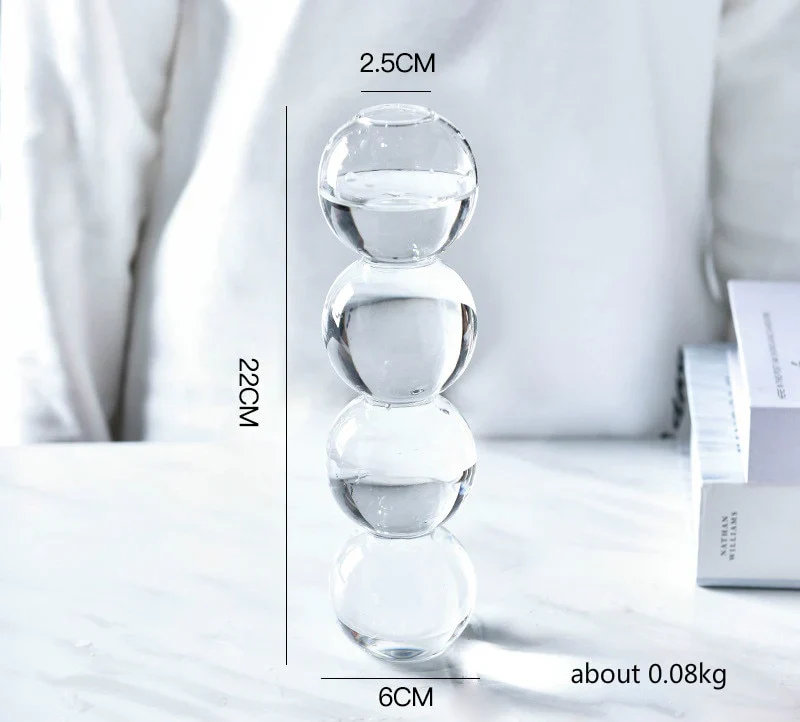 HULIANFU Nordic Creative Glass Bubble Vase Flower Arrangement Spherical Art Flower Ornaments Vases Decoration Home Birthday Gift - Deanwangkt