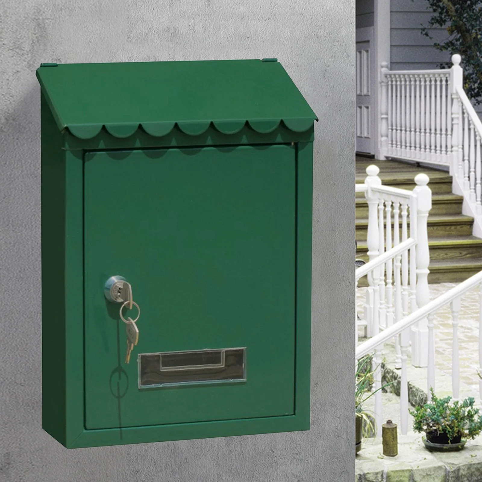 HULIANFU Rust-proof Mailbox Wall Mount Post Lockable Mail Box Office Drop Box Case - Deanwangkt