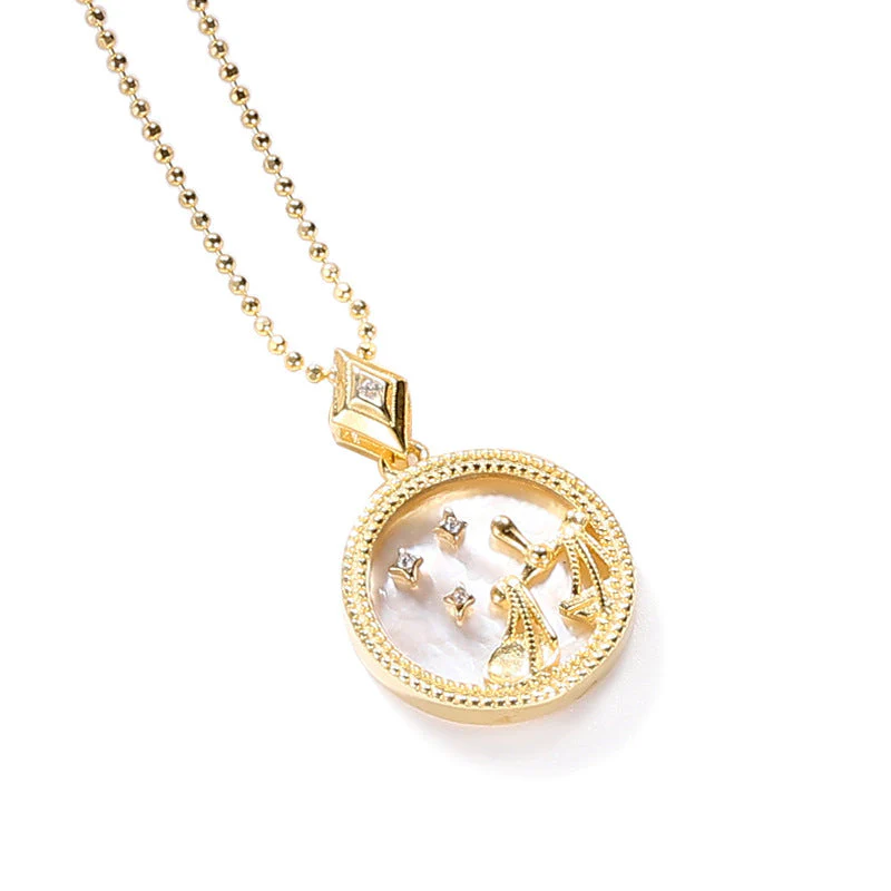 hulianfu Fashion Solid Zodiac Necklace - Deanwangkt
