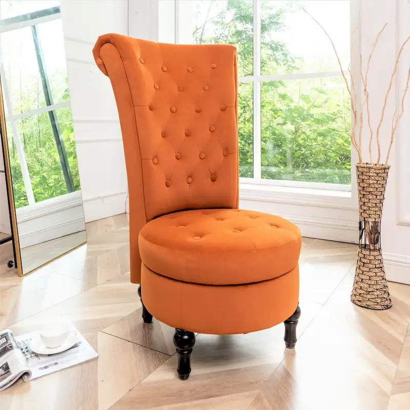 Gosser 20 Wide Velvet High Back Vanity Chair