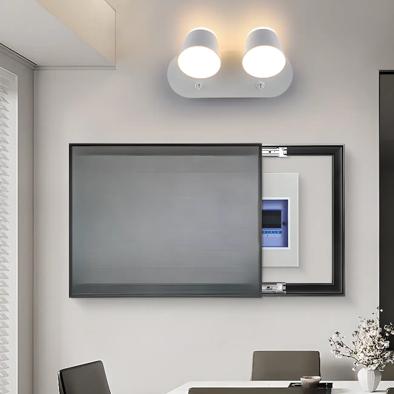 Modern Wall-Mounted Mini White Bathroom Vanity Light Fixture