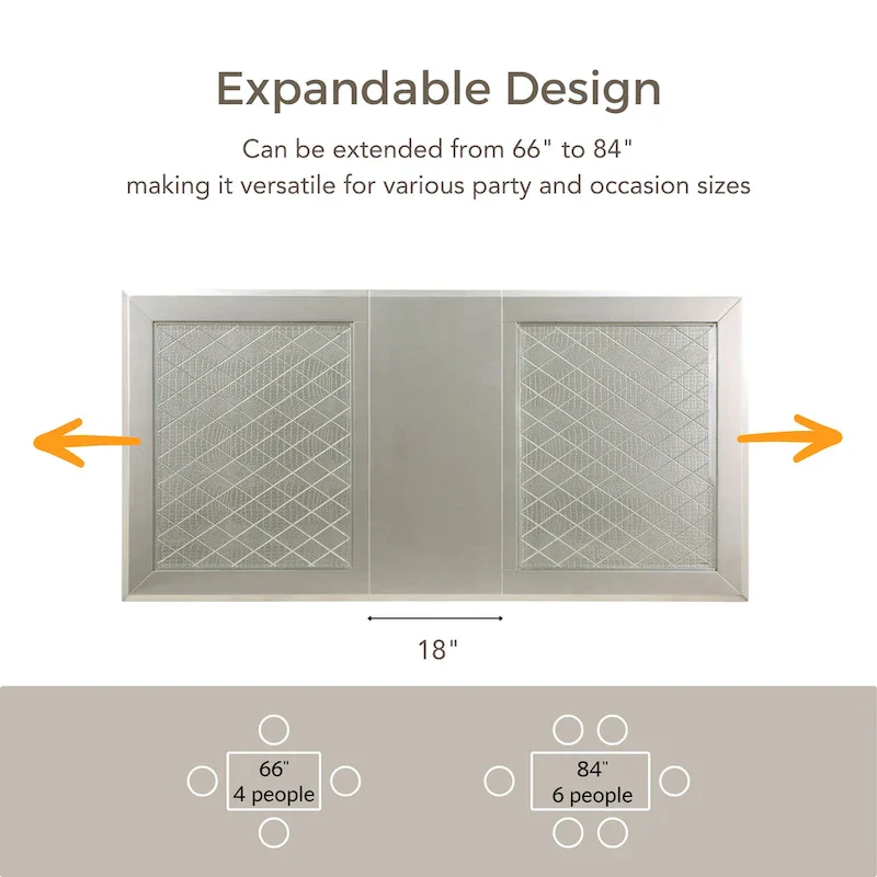 Furniture of America Medlee Glam84-inch Expandable Dining Table with Leaf