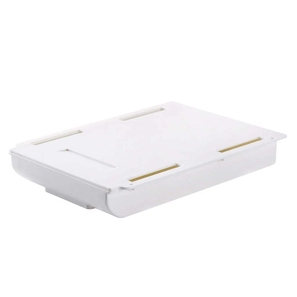 HULIANFU Self Stick Pencil Tray Desk Table Storage Drawer Organizer Box Under Desk Stand Self-adhesive under-drawer storage box - Deanwangkt