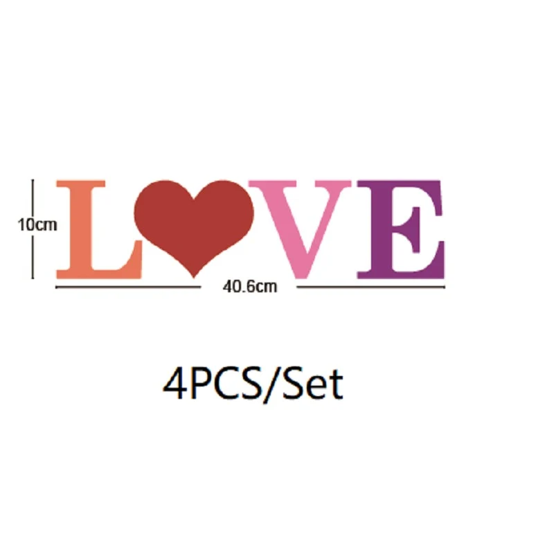 HULIANFU Room Decor Decorative Mirrors Wall Stickers Letter LOVE DIY Aesthetic Mirror Stickers For Living Room Espejos Decorativos - Deanwangkt