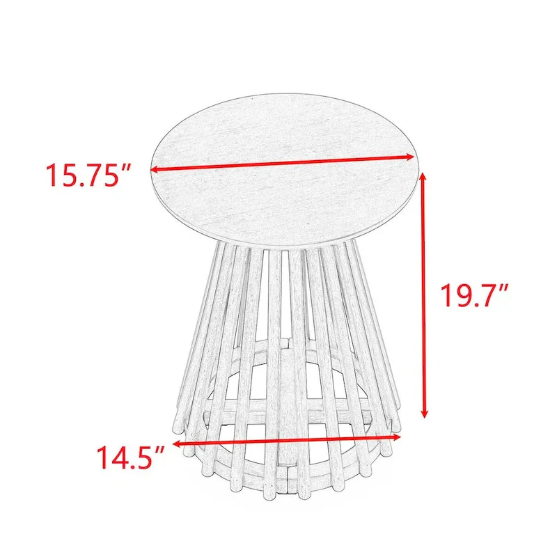 Modern Solid Wood Round Coffee Table