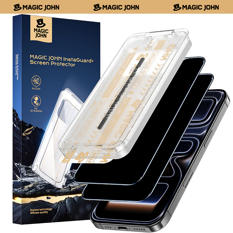 MAGIC JOHN 3rd Generation Screen Protector for iPhone 17/Air/Pro/Pro Max- Automatic Dust Free Eco-Friendly Protection
