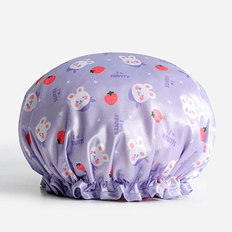 HULIANFU Women Hair Cap Hat Supplies Bathroom Double Layer Shower Waterproof Thick Cover Accessories - Deanwangkt