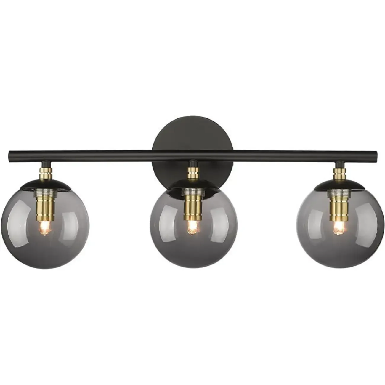 Wall-Mounted Spherical Black Glass Vanity Light