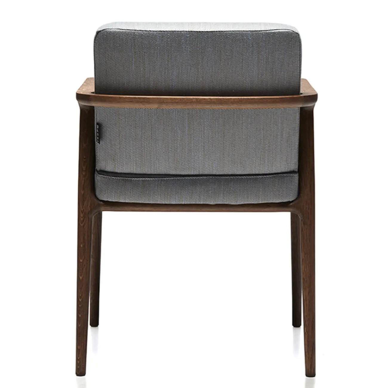 Modern Upholstered Dining Chair Square Shape with Wood Arms