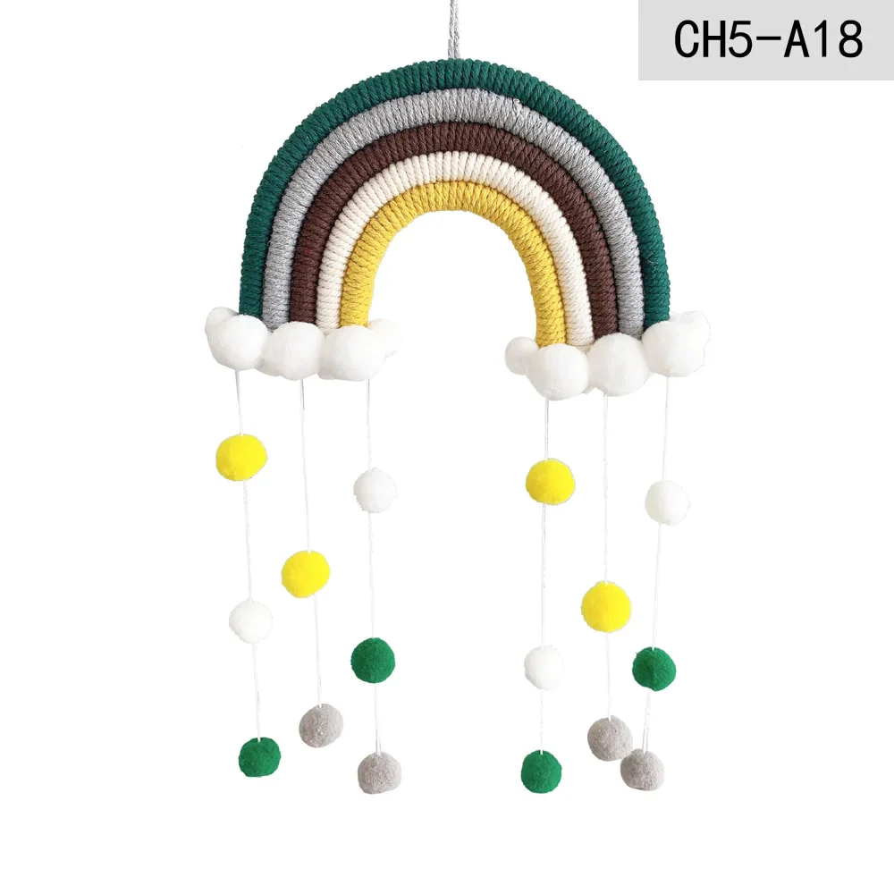 HULIANFU Nordic Cloud Rainbow Raindrop Wall Hangings Decoration For Kid Girls Bedroom Hanging Pendant Baby Bed Tent Hanging Toy Pendant - Deanwangkt