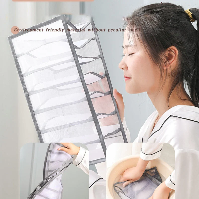HULIANFU Stacking Pants Drawer Divider Organizer Jeans Compartment Storage Box Can Washed Home Closet Clothes Drawer Mesh Separation Box - Deanwangkt