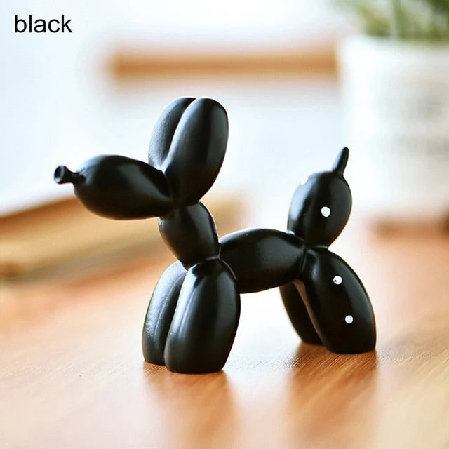 HULIANFU Resin Crafts Sculpture Gift Cute Small Balloon Dog Party Accessories Home Desktop Ornament Cake Dessert Decoration 9*3.5*7.5cm - Deanwangkt