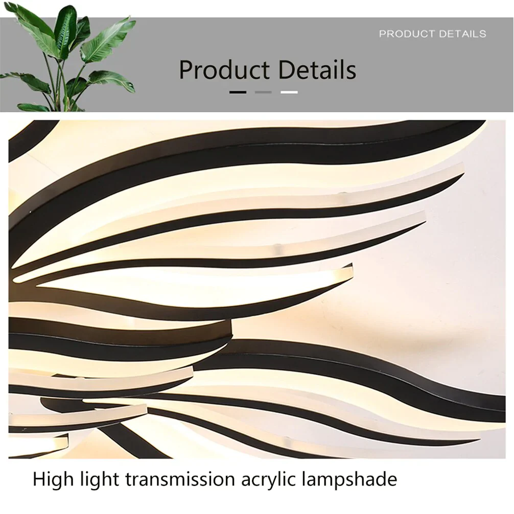 HULIANFU Modern LED Ceiling Lights Dimmable Bedroom Chandelier Lamp Flower-Shape Design With Remote Control Study Hotel Ceiling Lamps - Deanwangkt