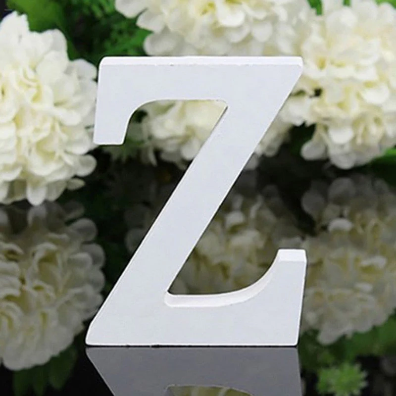 HULIANFU White Wood Letter Alphabet DIY Personalised Name Design Art Crafts Free Standing Xmas Birthday Wedding Party Home Decoration - Deanwangkt