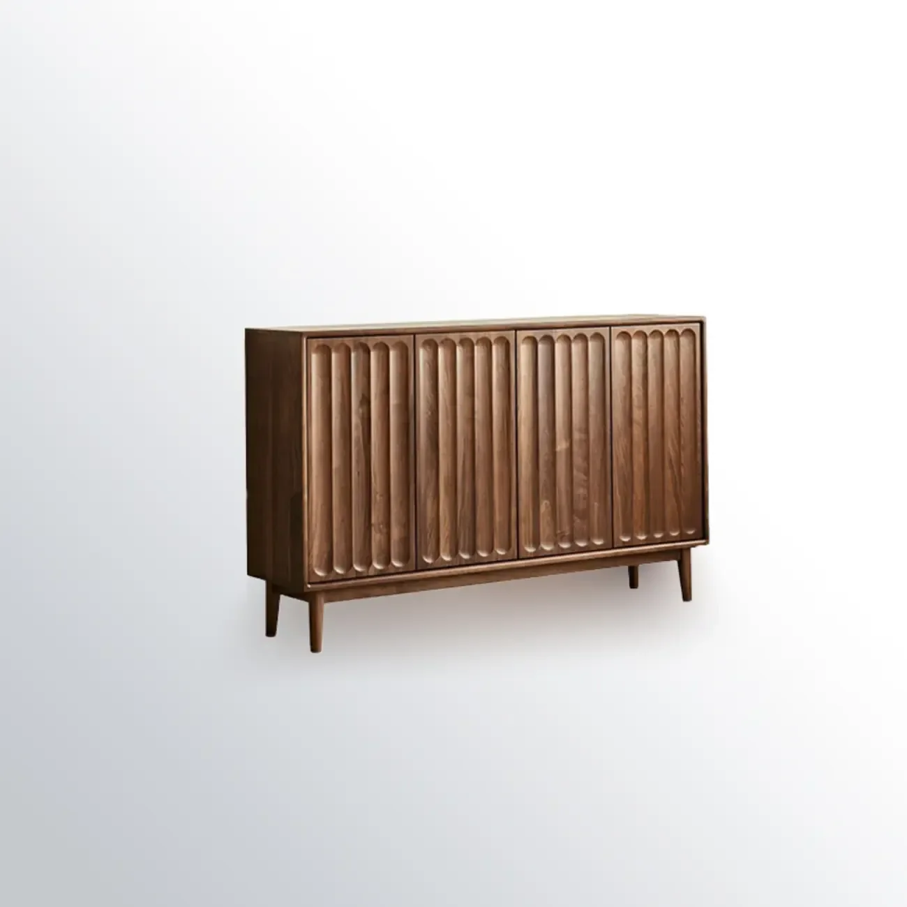 Scandinavian Pine Wood Accent Cabinet in Free-standing