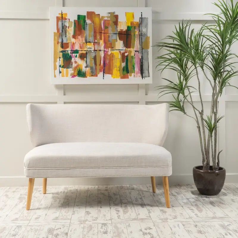 Desdemona Mid-Century Fabric Loveseat by Christopher Knight Home