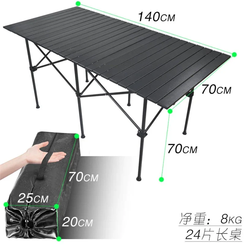 HULIANFU New Outdoor Folding Table Chair Camping Aluminium Alloy BBQ Picnic Table Waterproof Durable Folding Table Desk - Deanwangkt