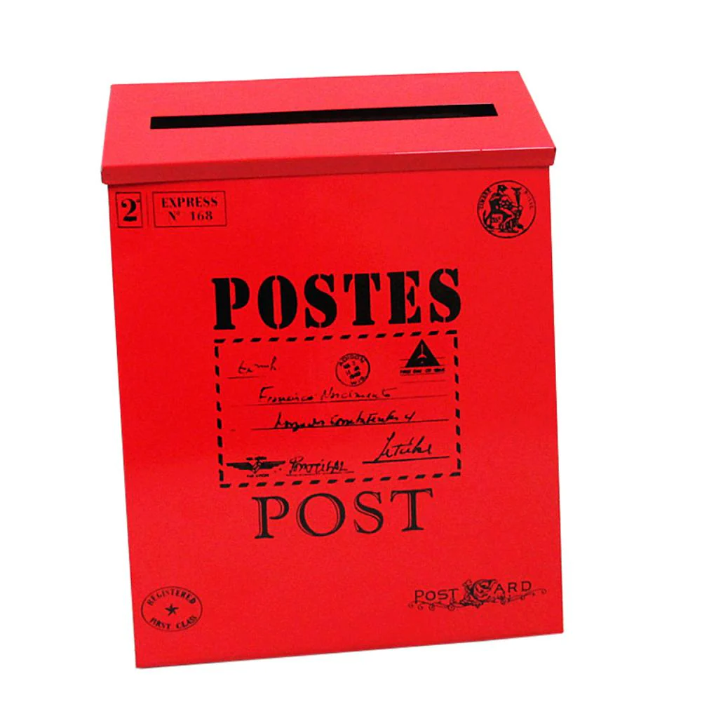 HULIANFU Retro Metal Mailboxes Wall Mounted Mail Box Mailbox Bucket Newspaper Letter Box Post Garden Decoration Garden Supplies - Deanwangkt