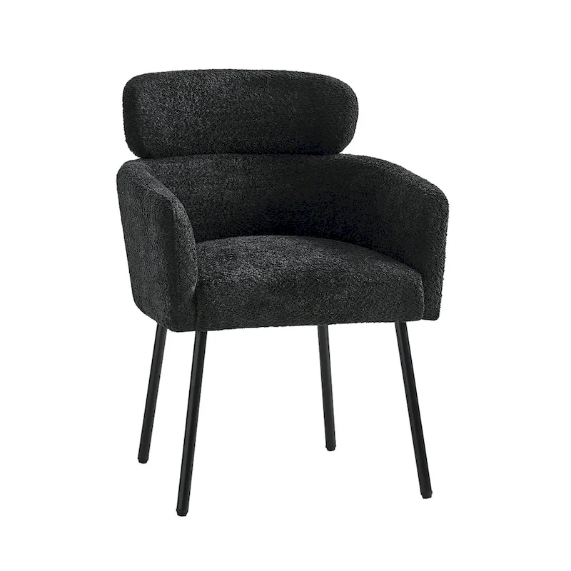 Amos Modern Boucle Dining Chair with Adjustment Feet by HULALA HOME