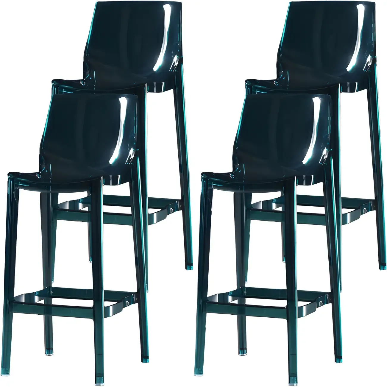 Modern Acrylic Transparent Chic Rectangle Durable Bar Stool