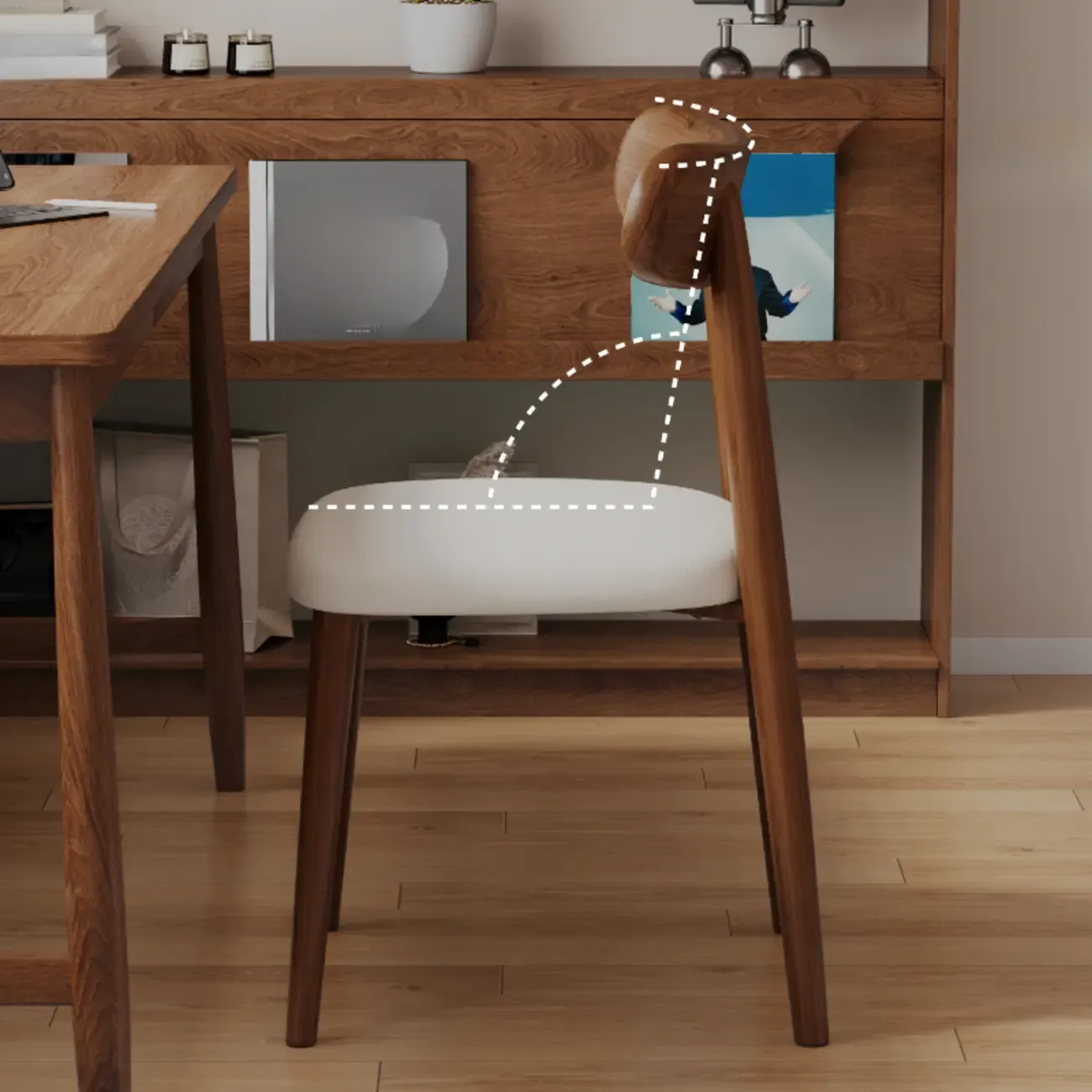 Modern Armless Leather Dining Chair with Low Back